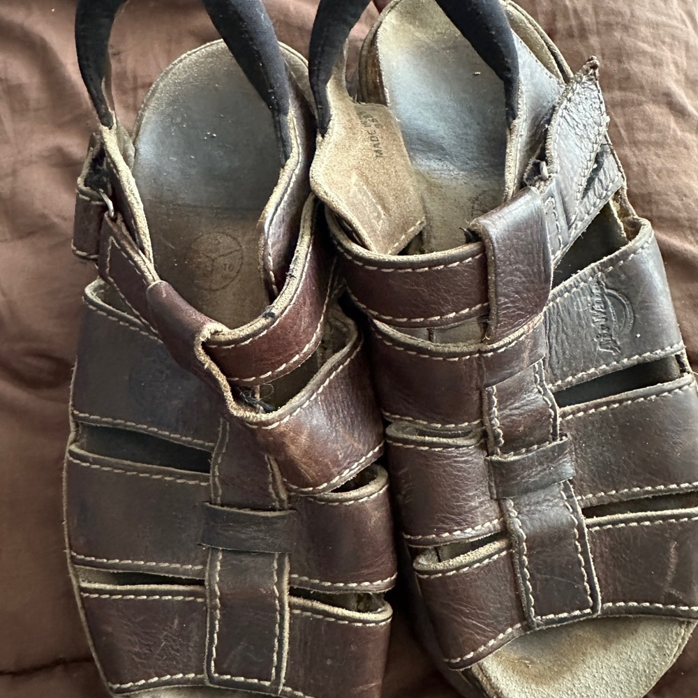 Vtg Chunky Platform Fisherman Sandals